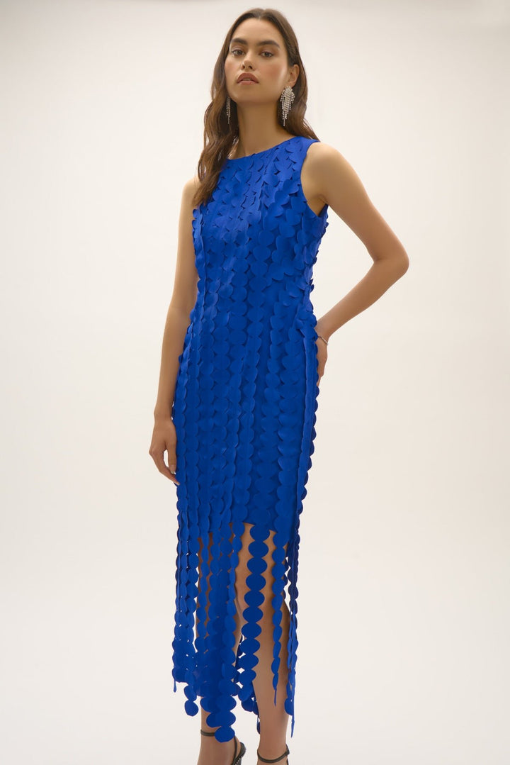 Scuba Sheath Dress & Circle Fringes - JR75 - Pizazz BoutiqueJoseph Ribkoff