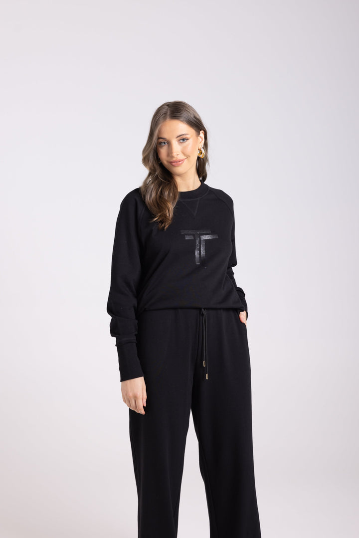 Sequined Sweat - Black - TT64 - Pizazz BoutiqueTwo - T's