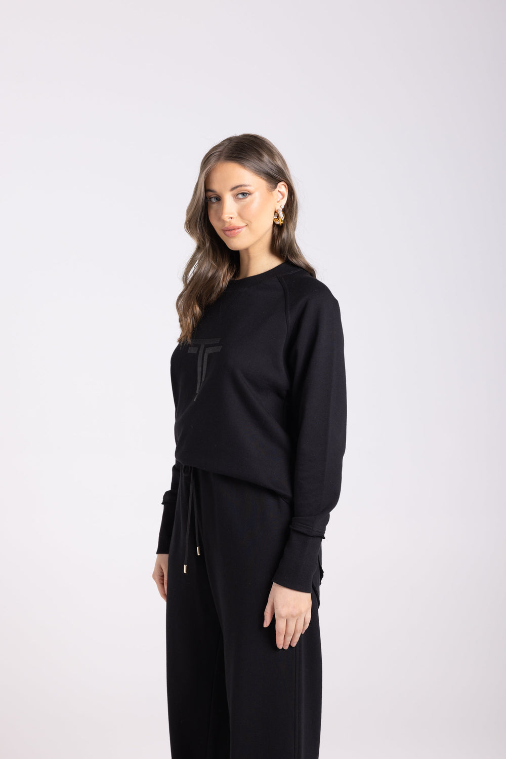 Sequined Sweat - Black - TT64 - Pizazz BoutiqueTwo - T's