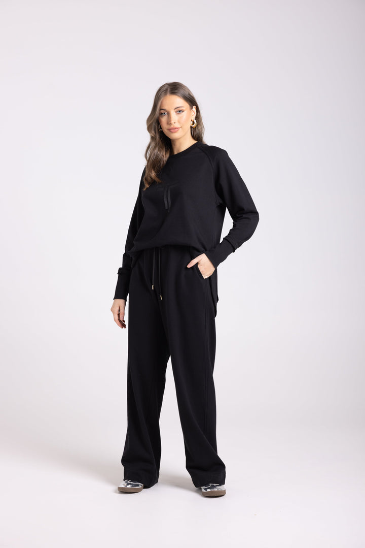 Sequined Sweat - Black - TT64 - Pizazz BoutiqueTwo - T's