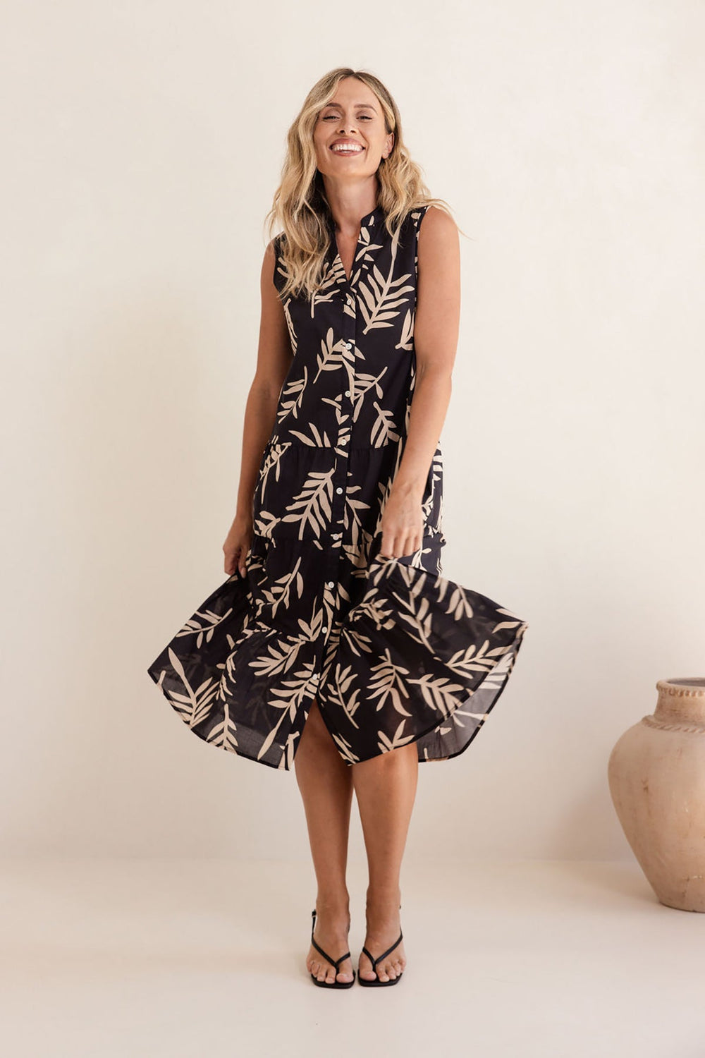 Sleeveless Tiered Dress - Leaf - SS4 - Pizazz BoutiqueSee Saw