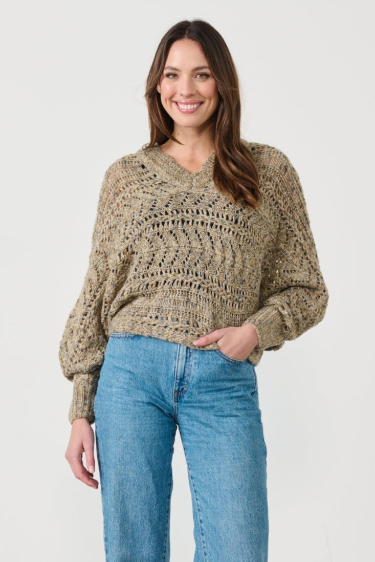 Sonya V - Neck Knit - CJ7 - Pizazz BoutiqueCaju