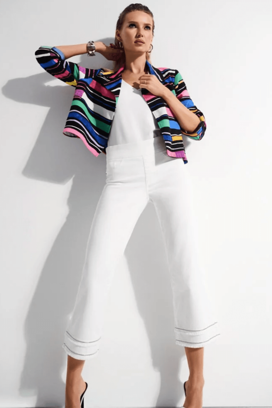 Straight Crop Pull - On Jeans - White - JR47 - Pizazz BoutiqueJoseph Ribkoff