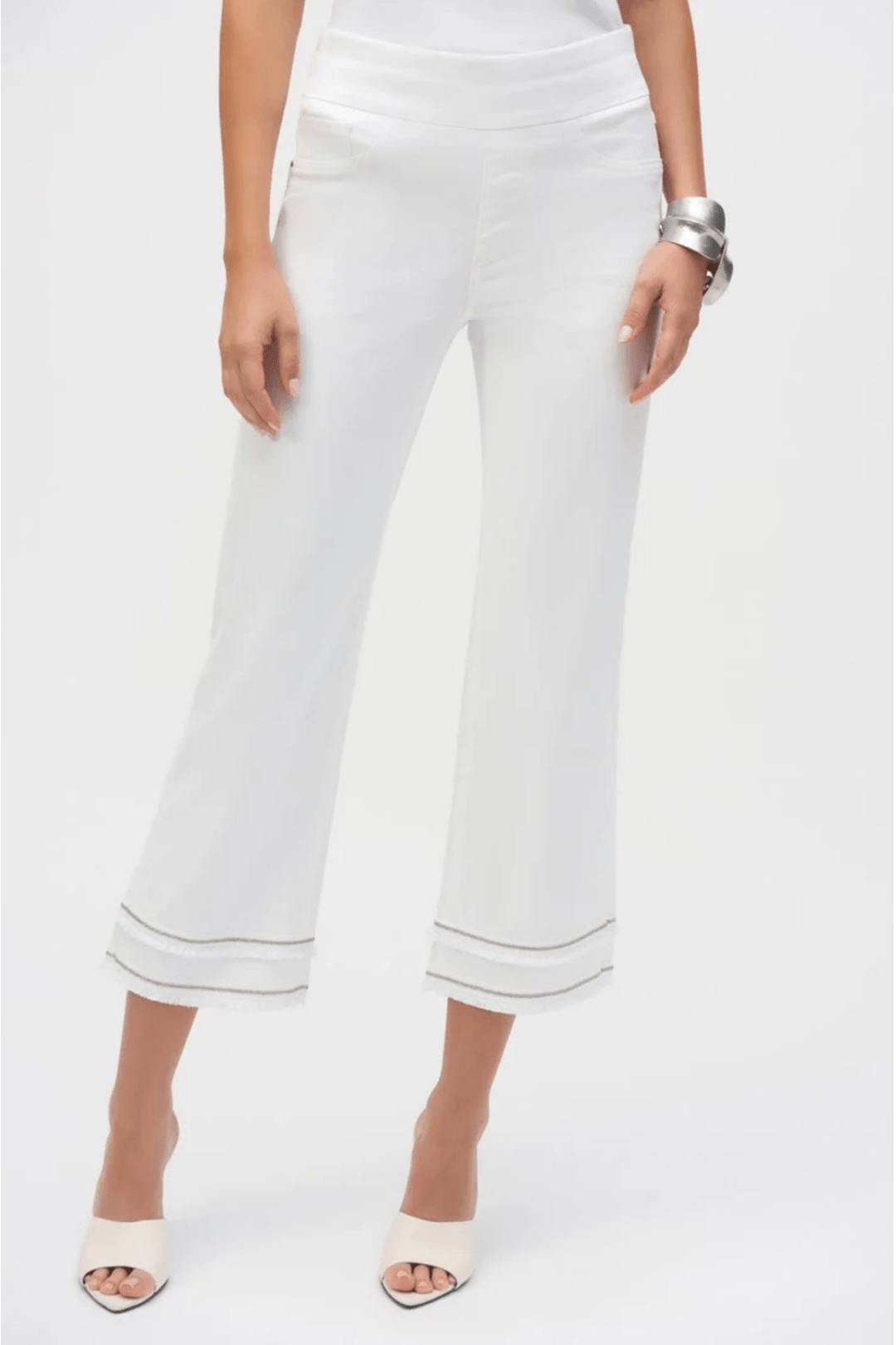 Straight Crop Pull - On Jeans - White - JR47 - Pizazz BoutiqueJoseph Ribkoff