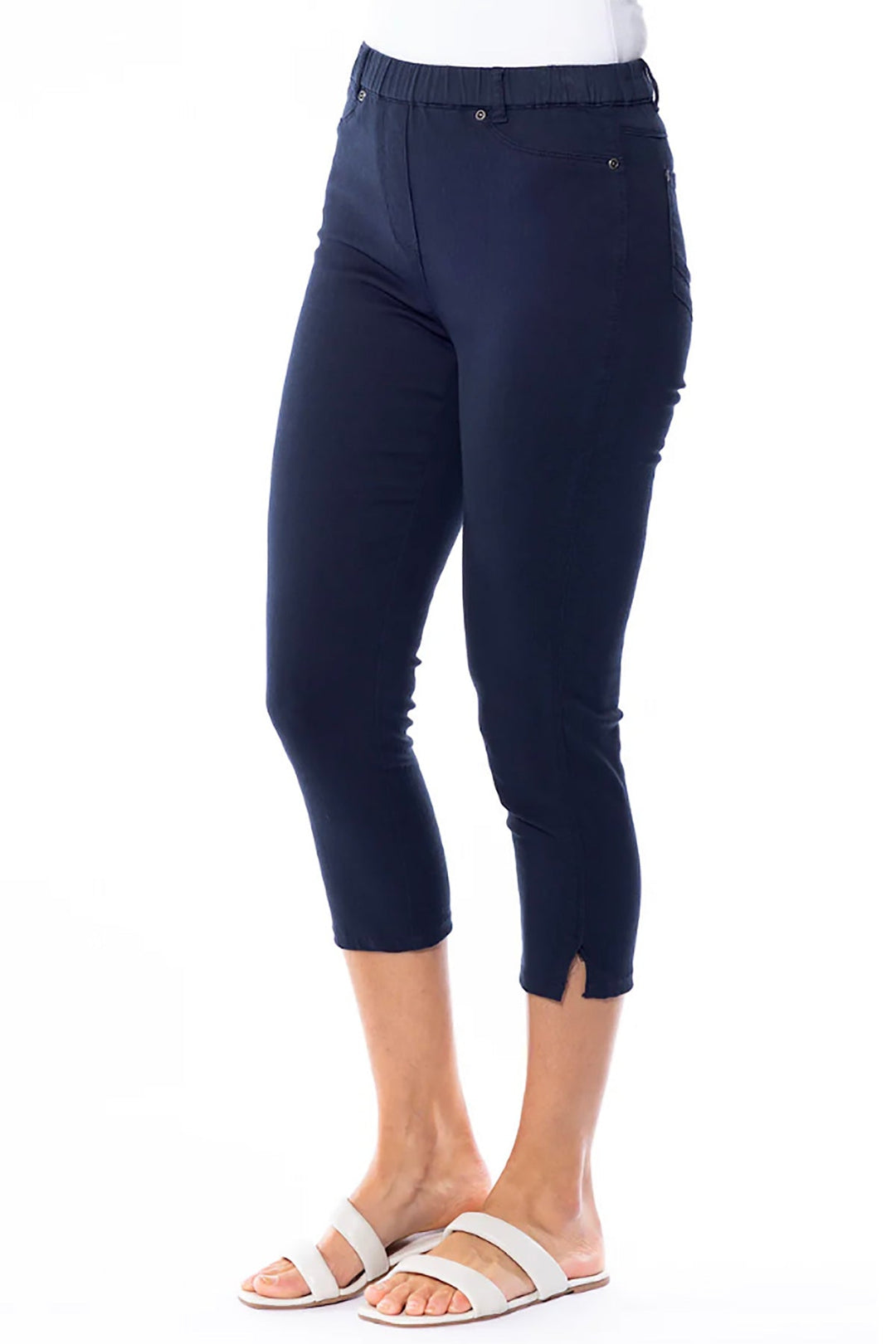 Stretch Capri Jeggings - Navy - CL2 - Pizazz BoutiqueCafe Latte