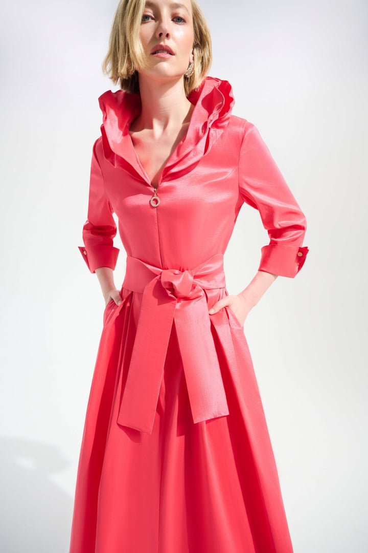 Stretch Taffeta Dress - Coral - JR16 - Pizazz BoutiqueJoseph Ribkoff