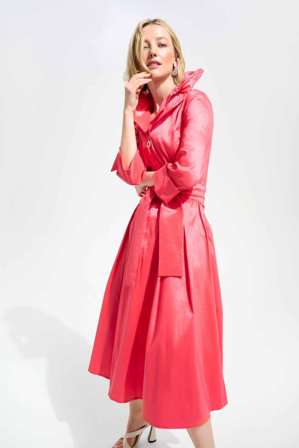 Stretch Taffeta Dress - Coral - JR16 - Pizazz BoutiqueJoseph Ribkoff
