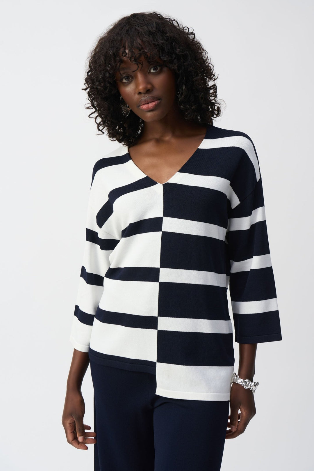 Striped Pull Over - Navy - JR51 - Pizazz BoutiqueJoseph Ribkoff