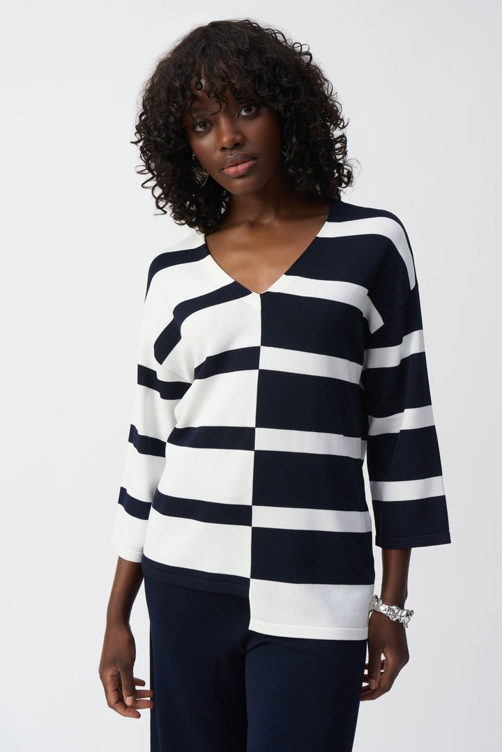 Striped Pull Over - Navy - JR51 - Pizazz BoutiqueJoseph Ribkoff