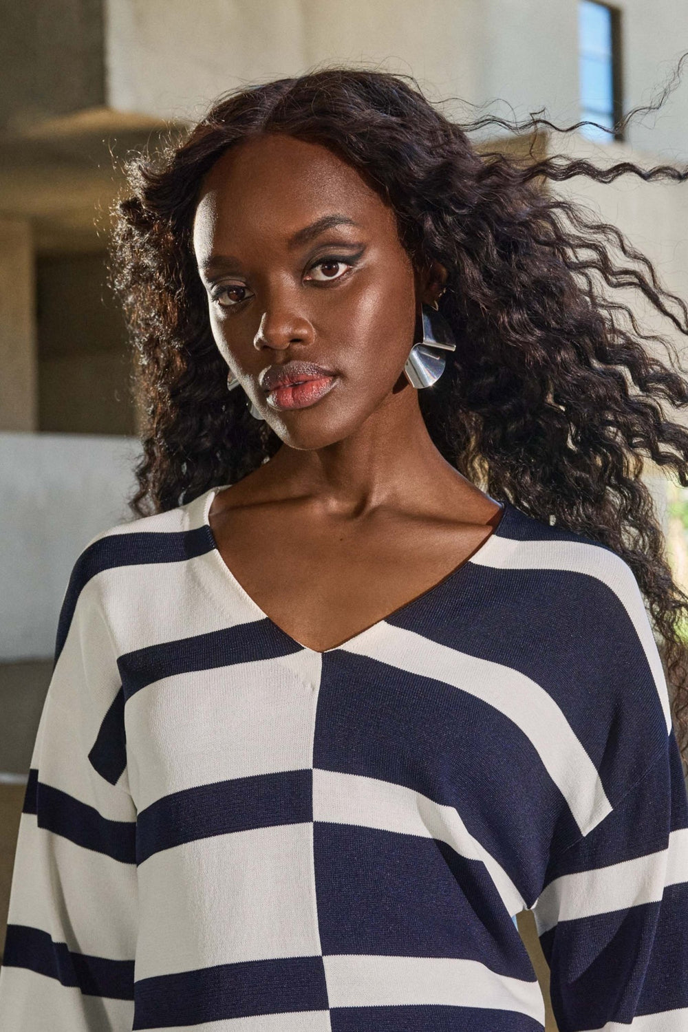 Striped Pull Over - Navy - JR51 - Pizazz BoutiqueJoseph Ribkoff
