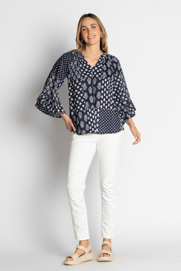 Talei Top - Navy - LL14 - Pizazz BoutiqueLula Life