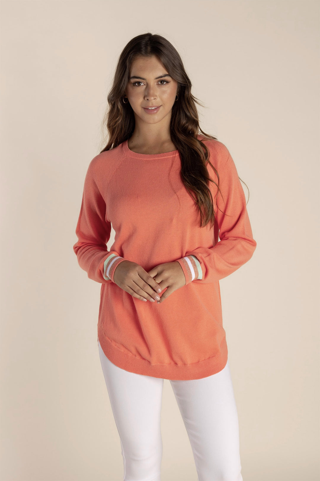 Talia Scooped Hem Sweater - Mango - TT28