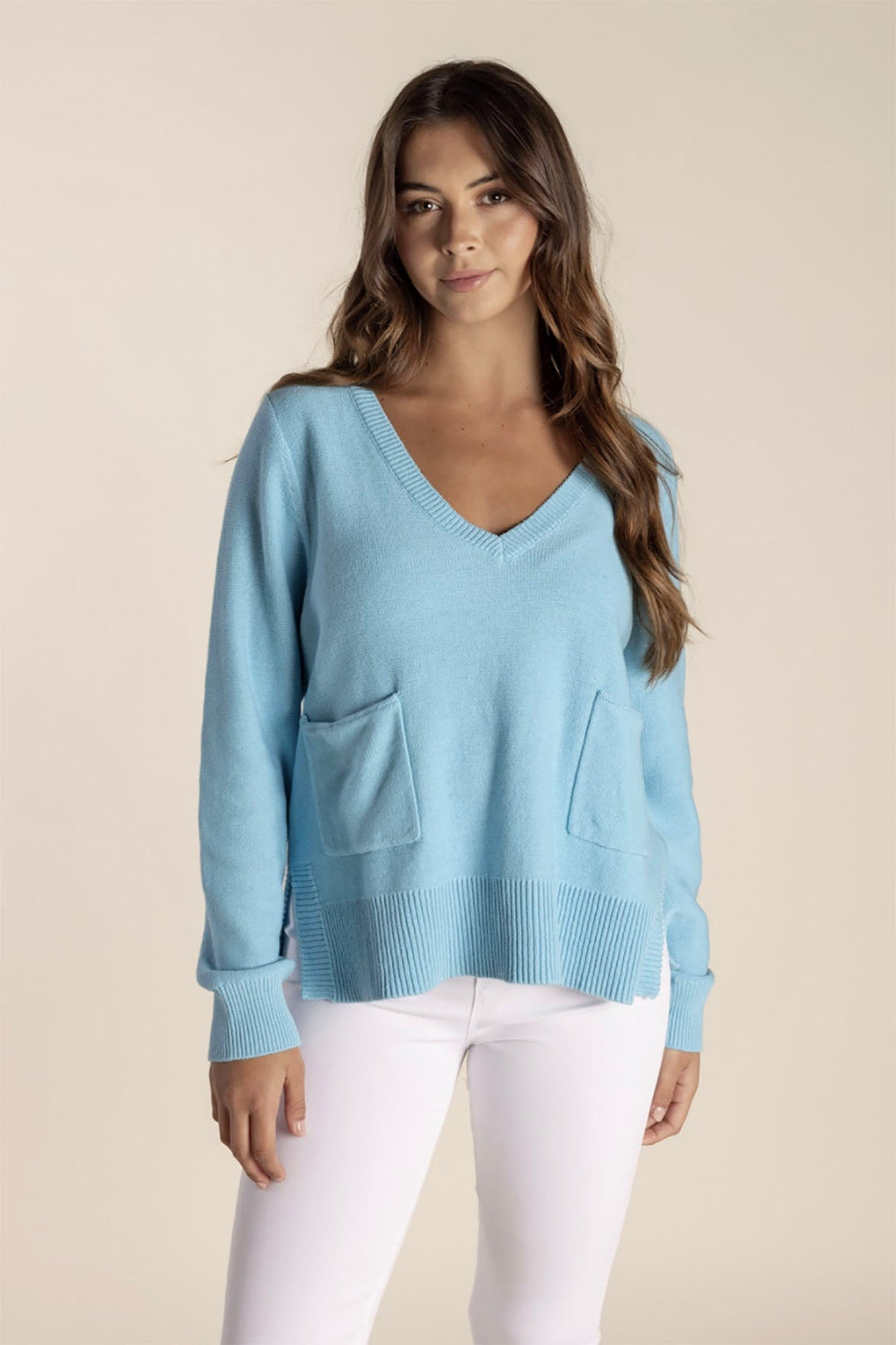 Tamilo Pocket Sweater - Turquoise - TT11 - Pizazz BoutiqueTwo - T's
