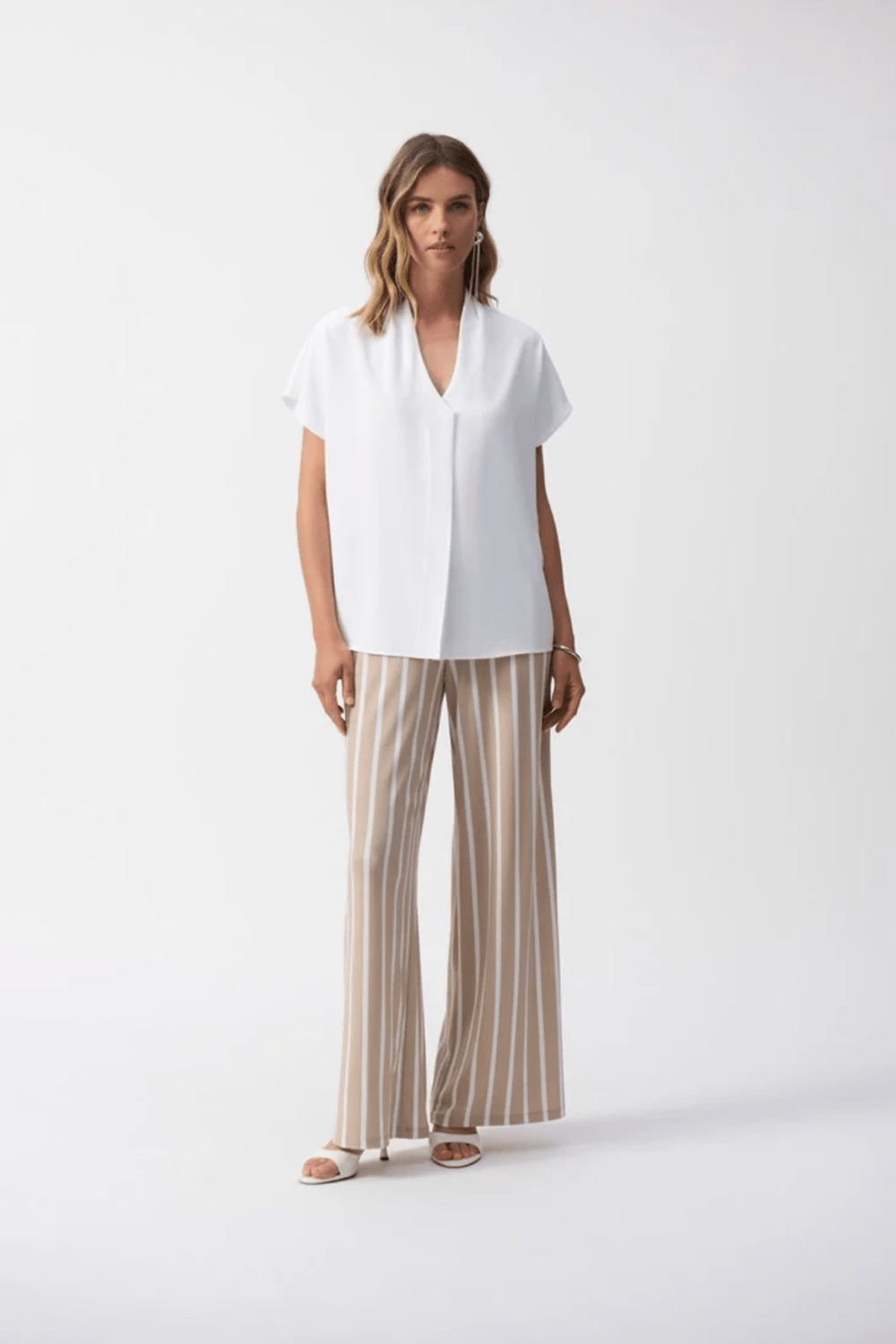 Textured Straight Top - White - JR66 - Pizazz BoutiqueJoseph Ribkoff