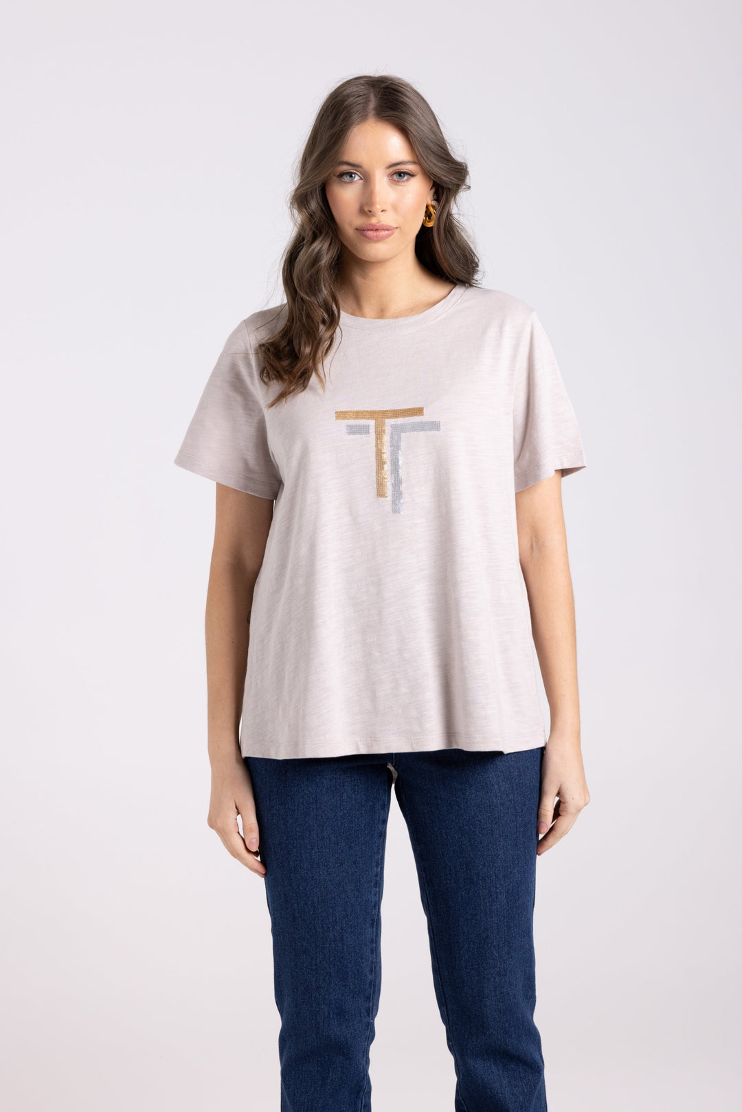 Tia T-Shirt - Biscot - TT1 - Pizazz BoutiqueTwo - T's