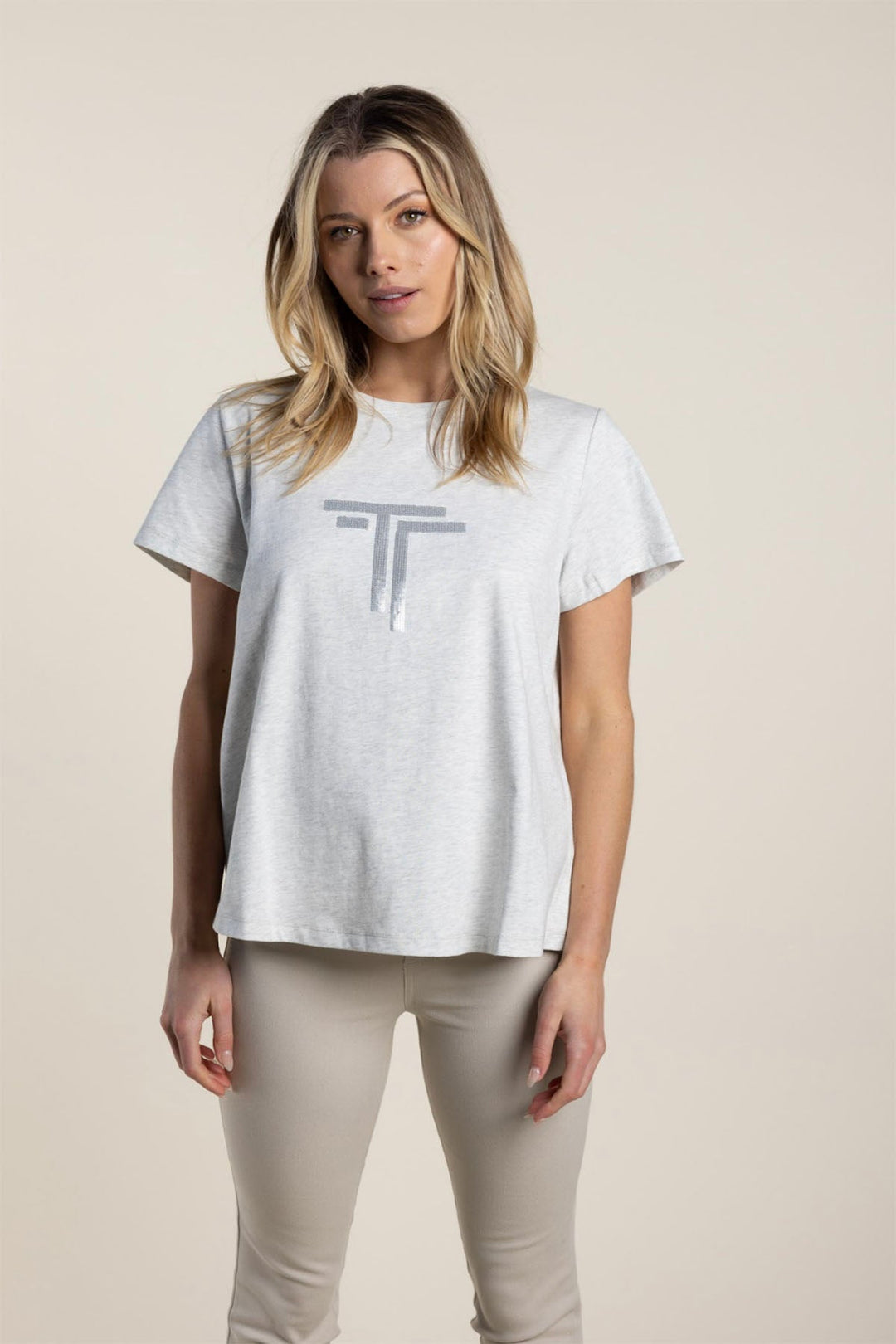 Tia T-Shirt - Grey Marle - TT1 - Pizazz BoutiqueTwo - T's