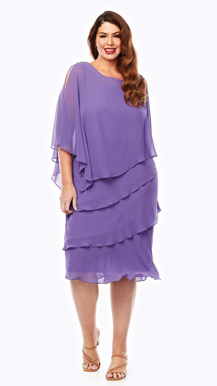 Tiered Chiffon Dress - Purple - LJ1 - Pizazz BoutiqueLayla Jones