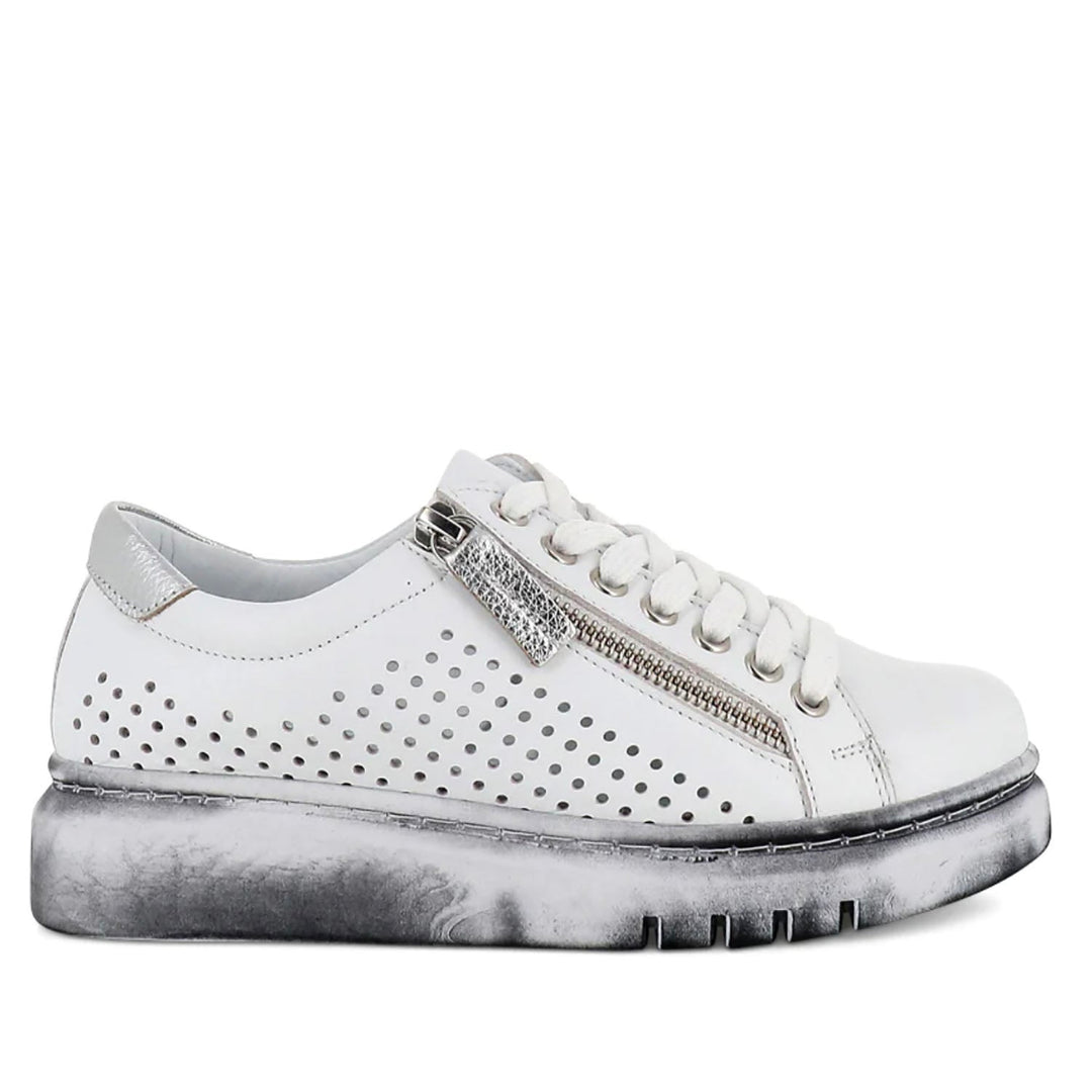 Timor Sneaker - White & Silver - RS28 - Pizazz BoutiqueRilassare