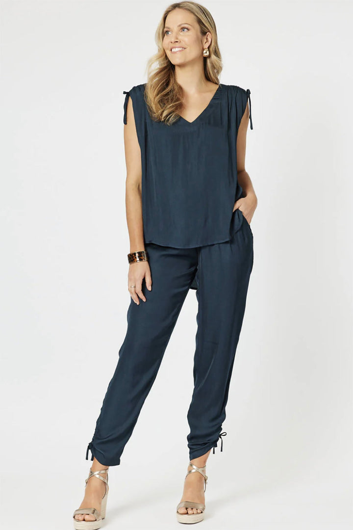 Traveller Luxe Side tie Pant - Navy - HV3 - Pizazz BoutiqueHammock & Vine
