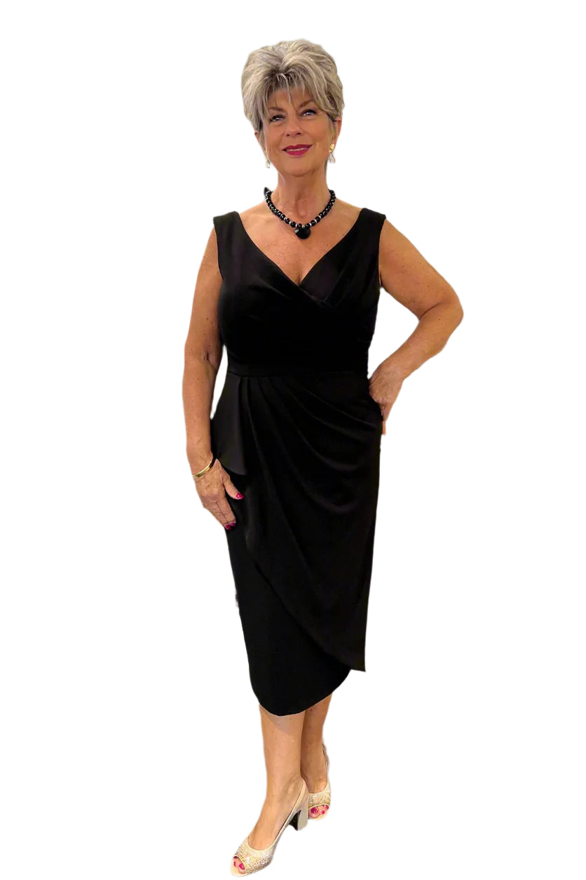 Waterfall Style Dress - Black - Z7 - Pizazz BoutiqueZaliea