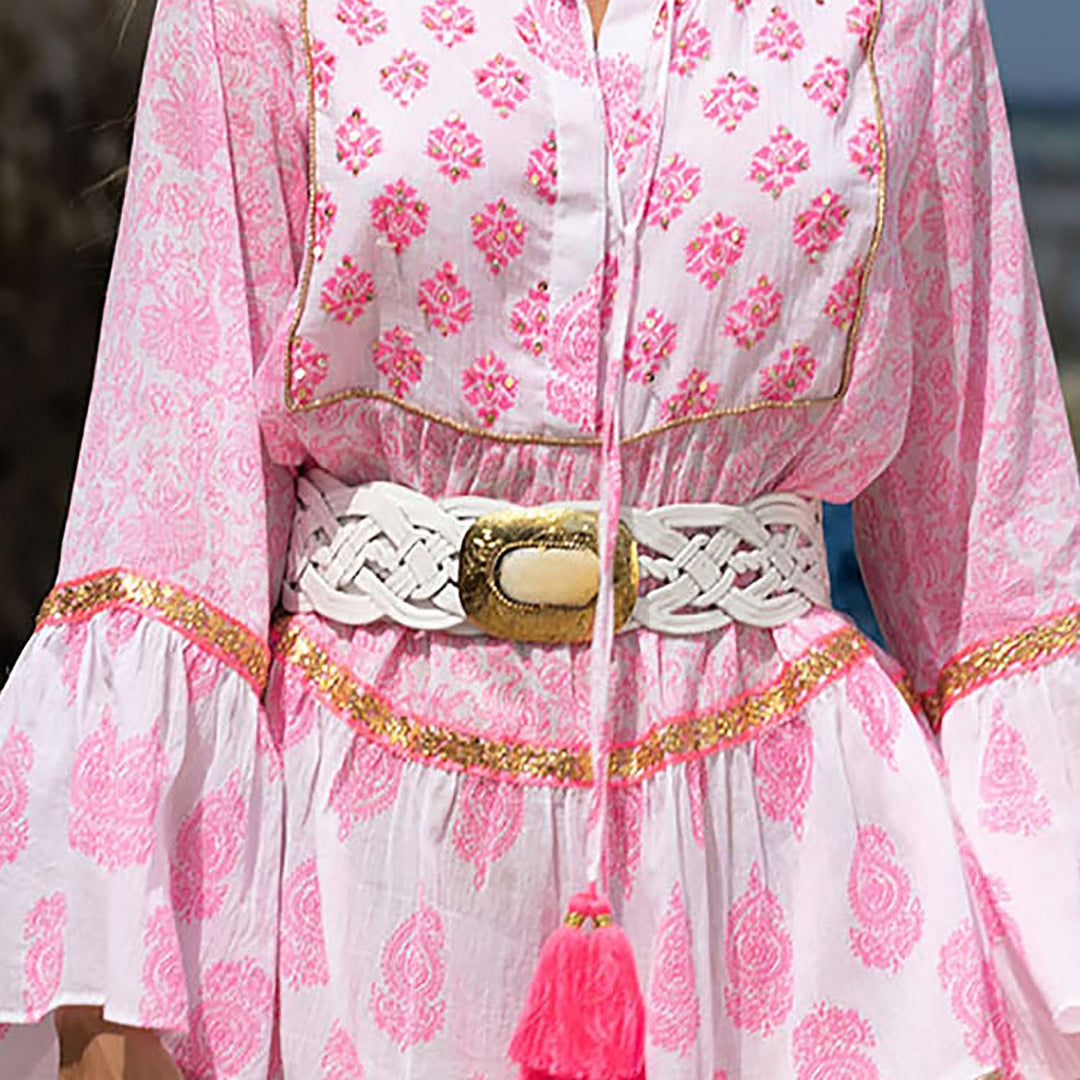 White Woven Belt - M55 - Pizazz BoutiqueMiss June