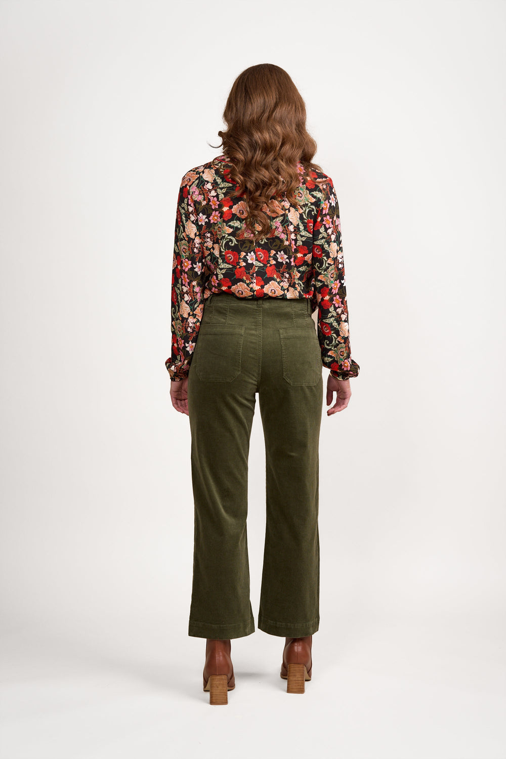 Wide Leg Ankle Grazer Pant - Deep Sage - VA5 - Pizazz BoutiqueVassalli