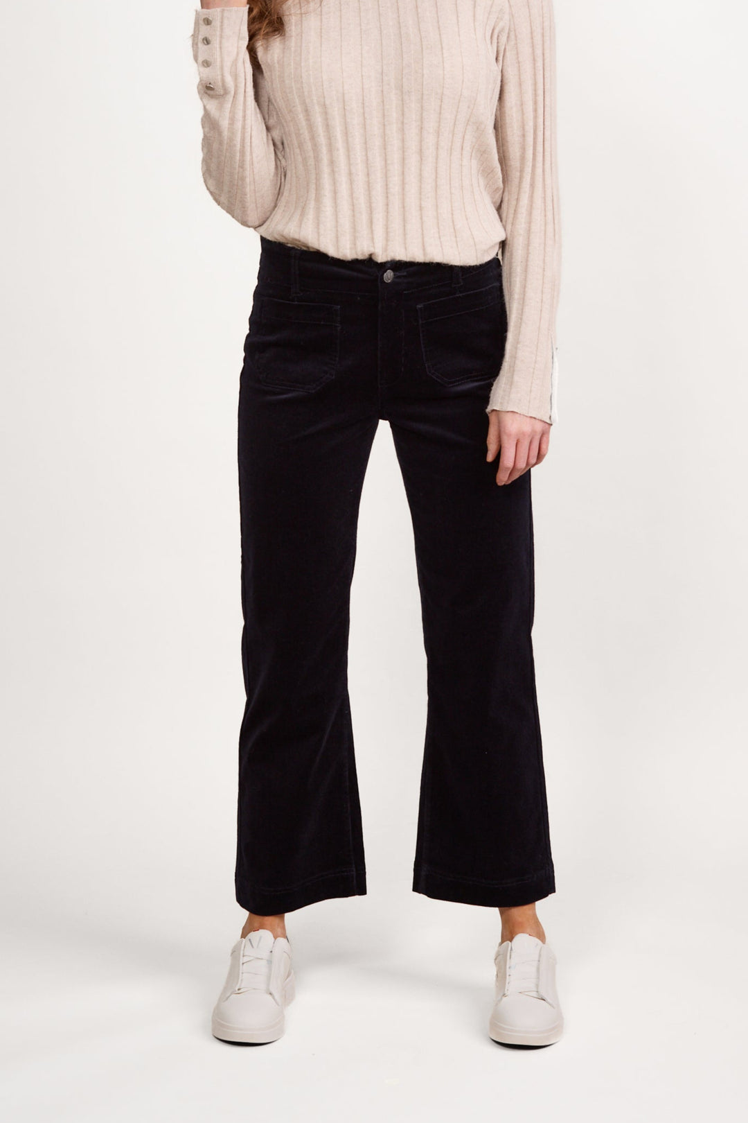 Wide Leg Ankle Grazer Pant - Midnight - VA5 - Pizazz BoutiqueVassalli