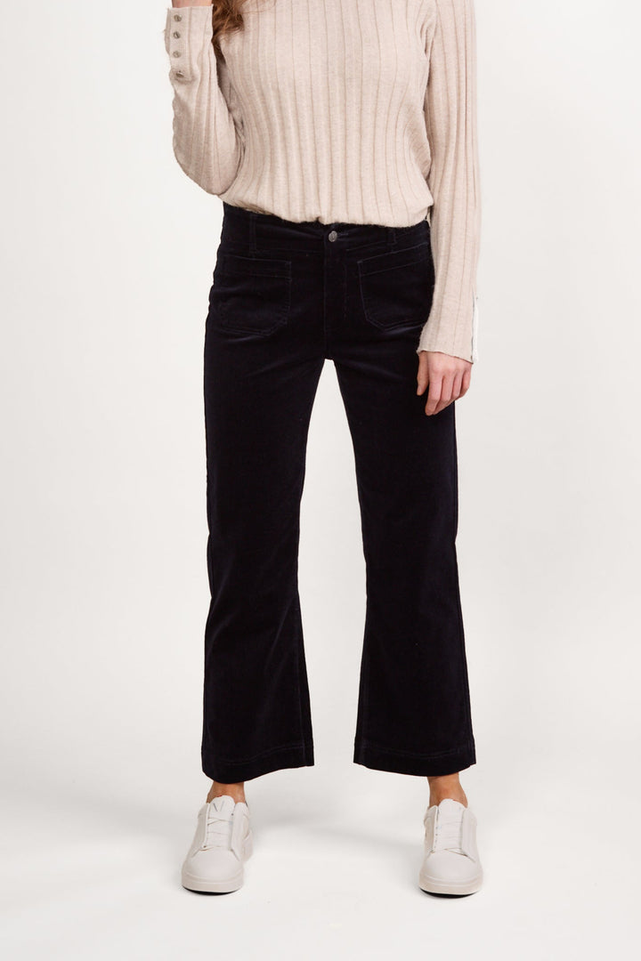 Wide Leg Ankle Grazer Pant - Midnight - VA5 - Pizazz BoutiqueVassalli