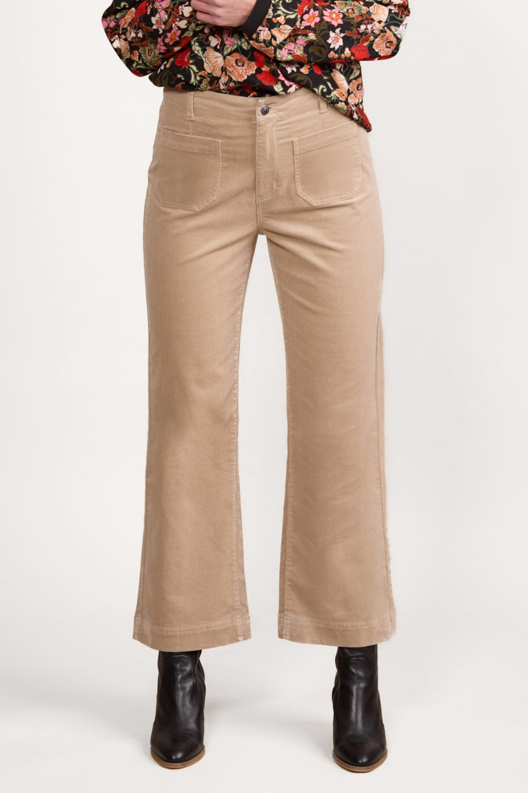 Wide Leg Ankle Grazer Pant - Oat - VA5 - Pizazz BoutiqueVassalli