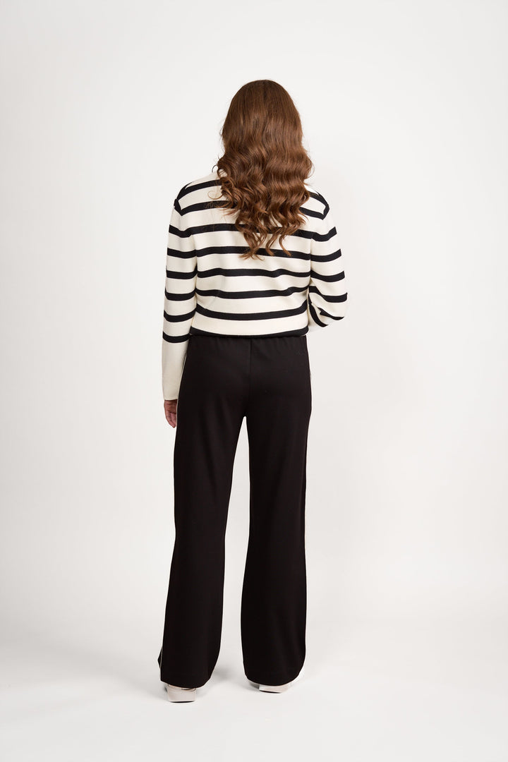 Wide Leg Pull On Pant - Black - VA11 - Pizazz BoutiqueVassalli