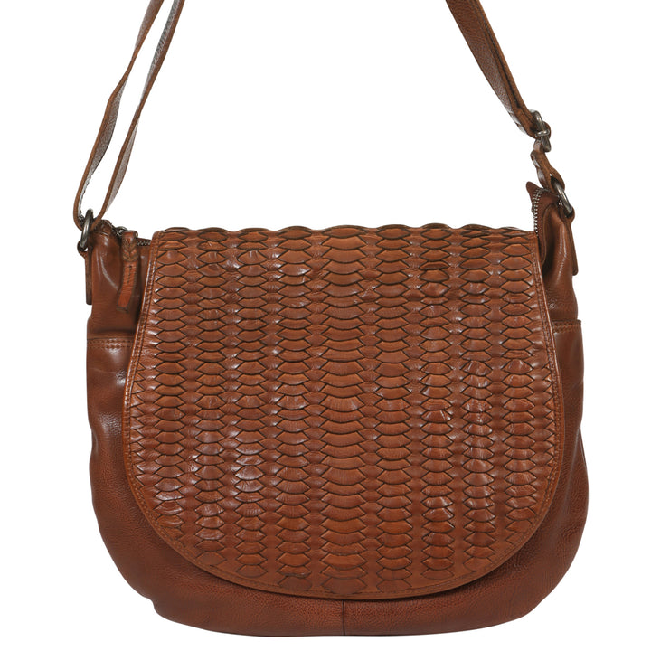 Vintage Leather Scallop Bag | Chestnut | ML41