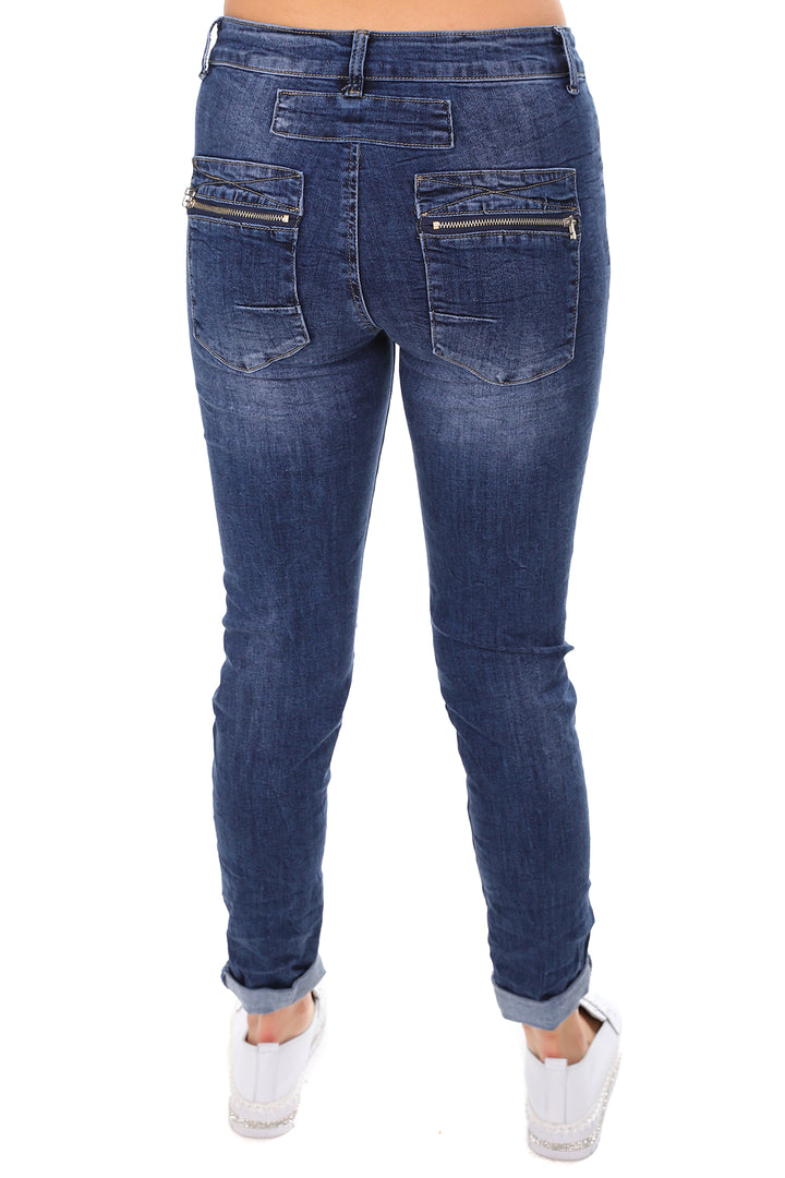 Classic Button Jeans - Denim - IS10