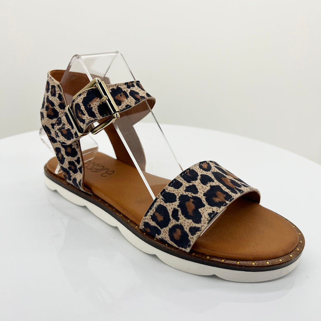 The blake sandal in leopard by Rilassare, sold and shipped from Pizazz Boutique Nelson Bay women's dresses online Australia