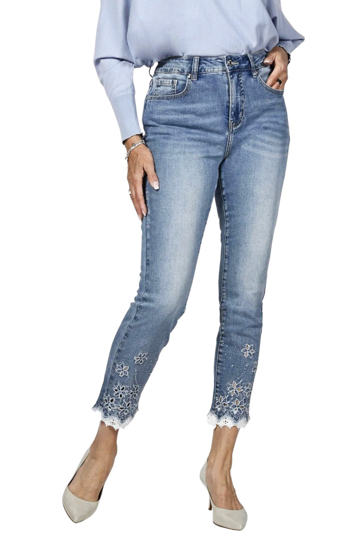Diamond Flower Jeans - FL25 - Pizazz BoutiqueFrank Lyman