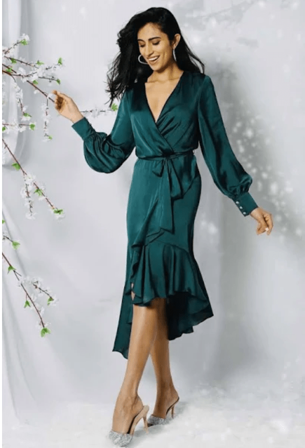 Elegant Silk Dress - Emerald - FL120 - Pizazz BoutiqueFrank Lyman