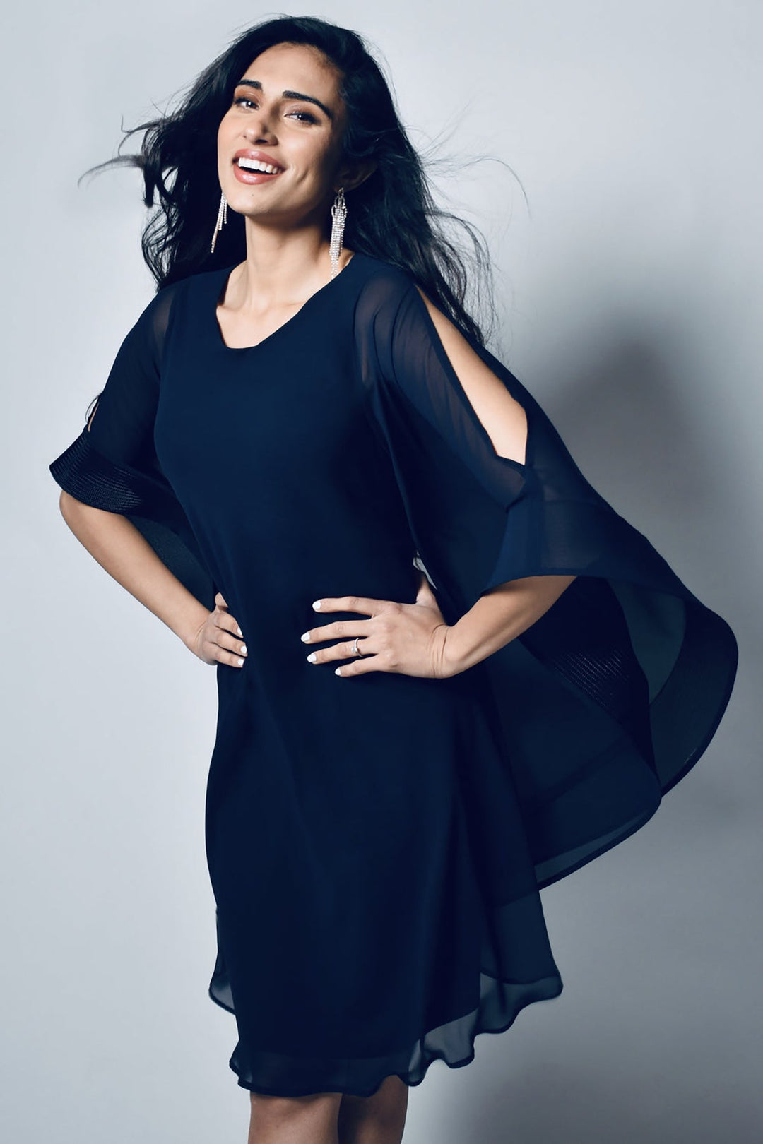 Freda Woven dress - Navy - FL33 - Pizazz BoutiqueFrank Lyman