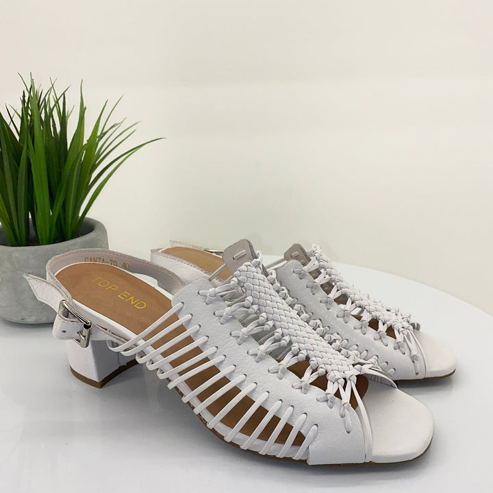 Ganza To Slingback - White - TE3 - Pizazz BoutiqueTop End Shoes