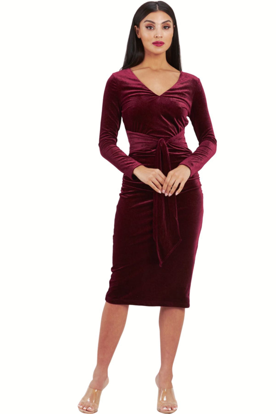 Sade Dress - Wine - ROM18 - Pizazz BoutiqueRomance
