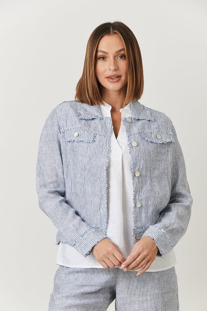 Sail Linen Button Jacket - OJ30 - Pizazz BoutiqueNaturals By O & J