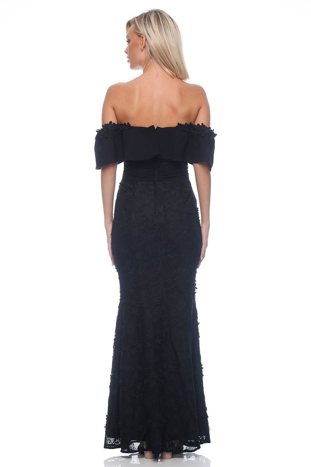 Scarlett Off Shoulder Maxi Dress - Black - ROM34 - Pizazz BoutiqueRomance