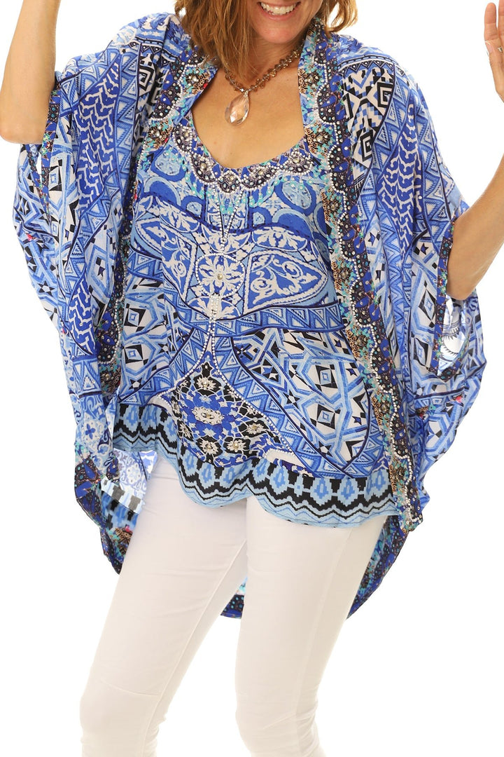 Silk Short Cape - FS5 - Pizazz BoutiqueFashion Spectrum