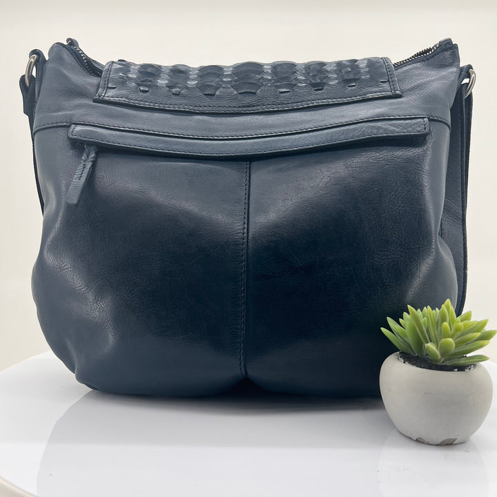 Vintage Leather Scallop Bag | Denim | ML41