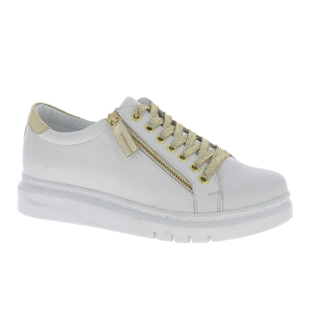 White/Gold Tatter Fresh Sneaker - RS3 - Pizazz BoutiqueRilassare