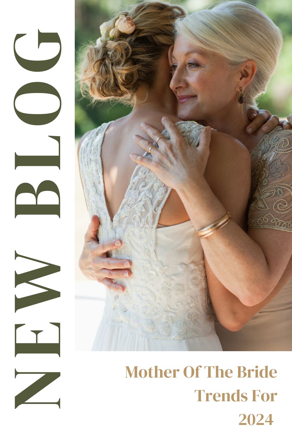 Mother of the bride collection blog post for pizazz boutique. Mother hugging her daughter