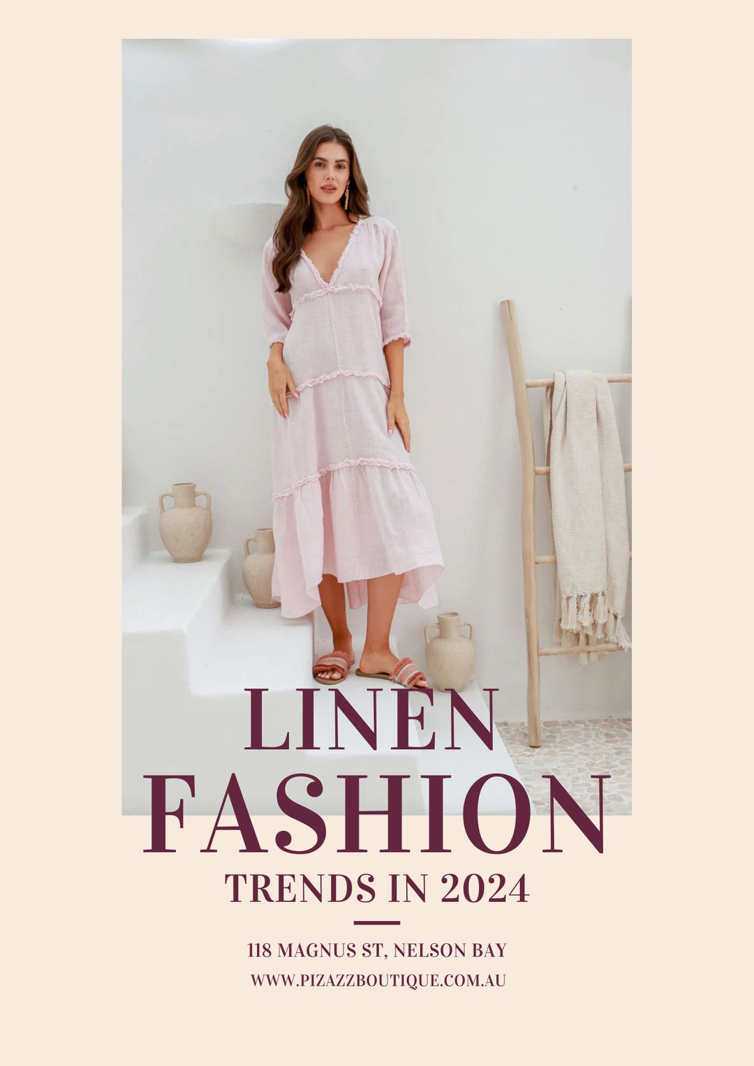 Poster for a blog on linen fashion trends for 2024