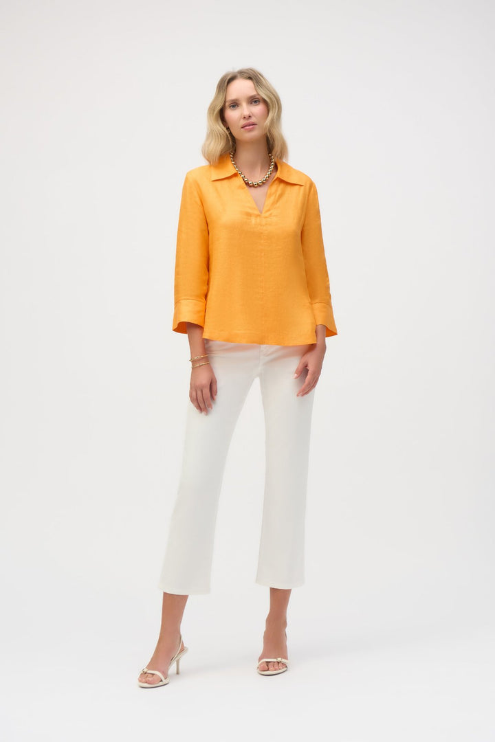 Linen Boxy Top - Apricot - JR49