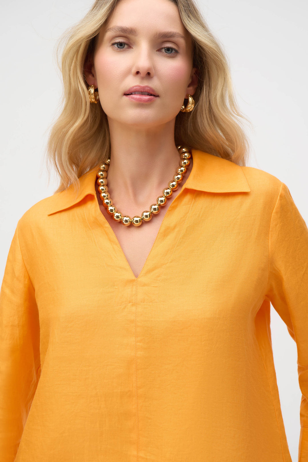 Linen Boxy Top - Apricot - JR49