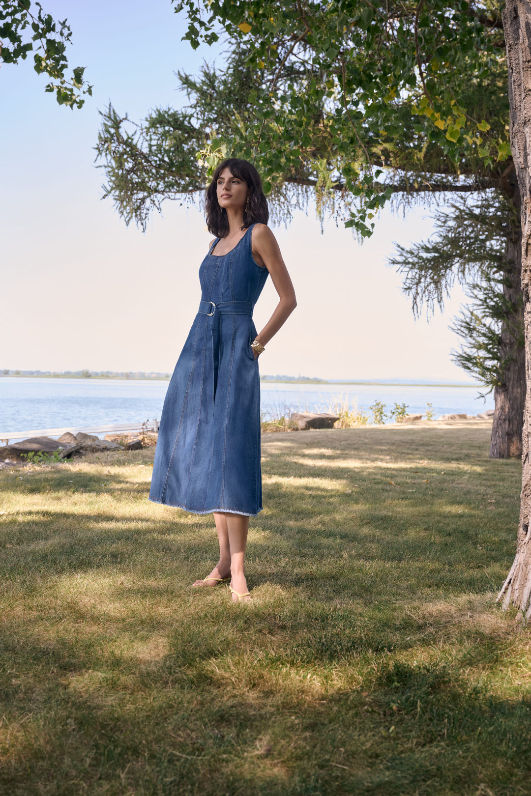 Flare Denim Midi Dress - JR53