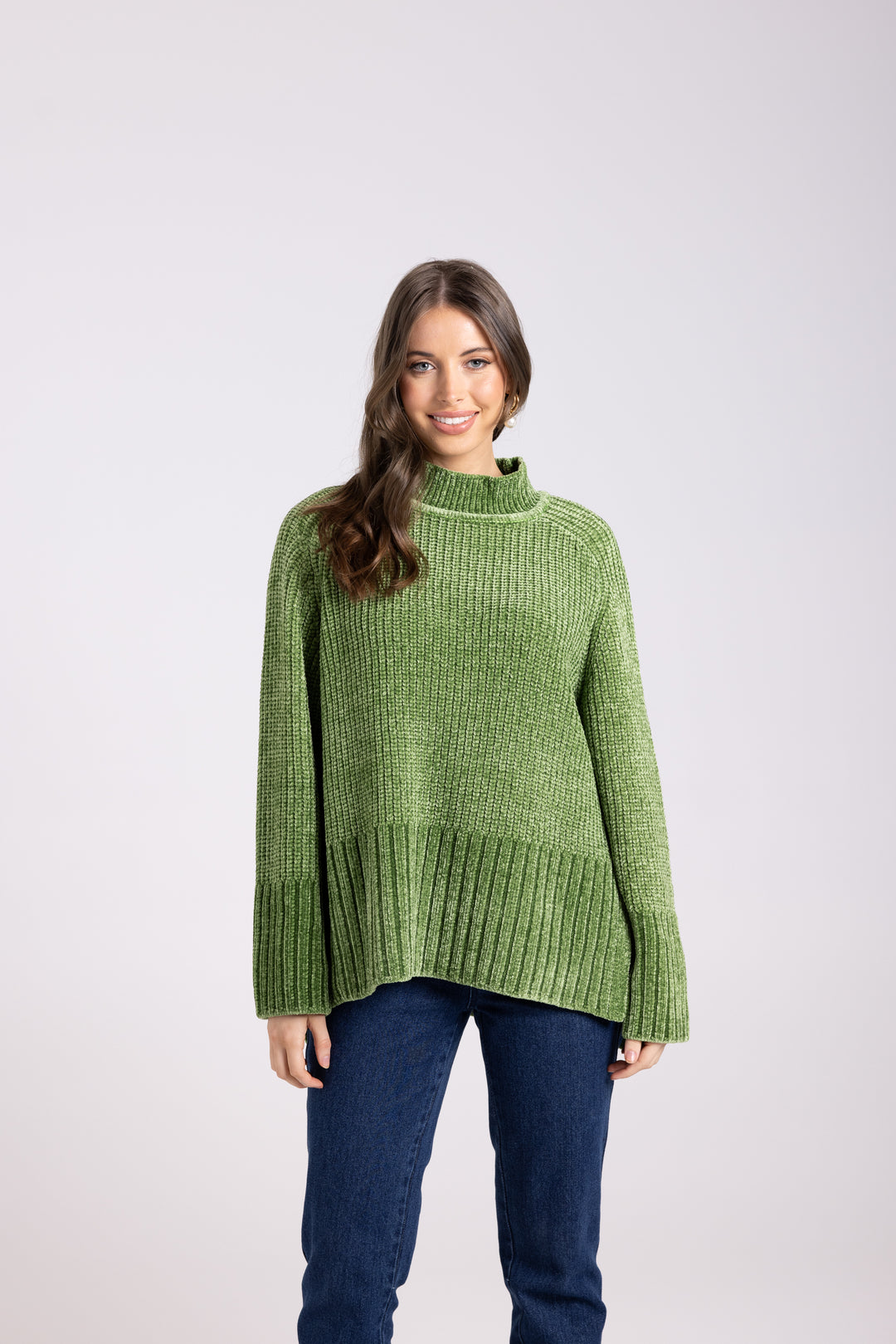 Rib Mock Neck Knit - Kiwi  - TT63