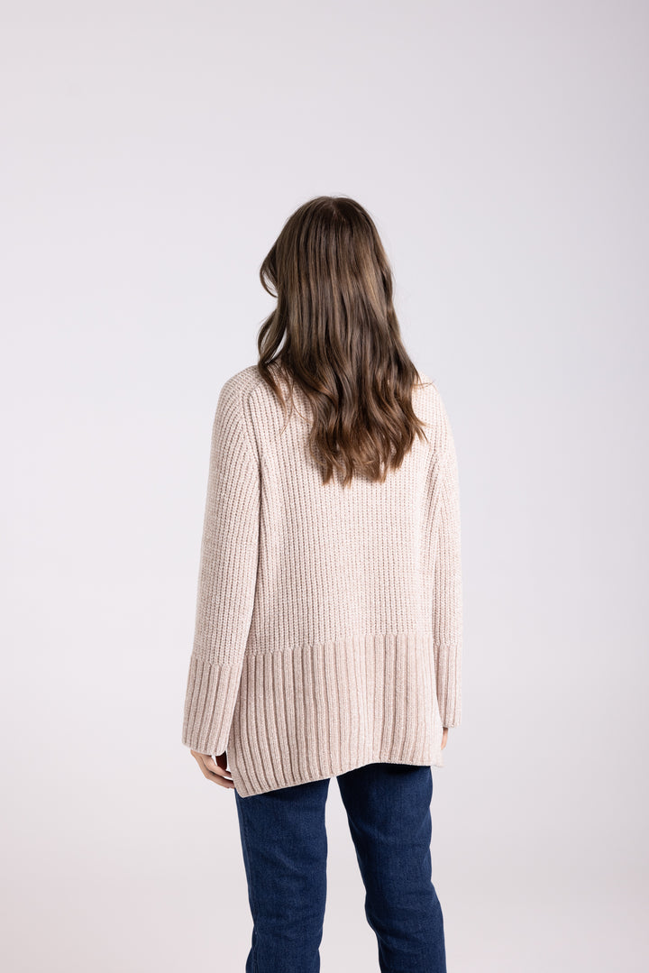 Rib Mock Neck Knit - Latte - TT63